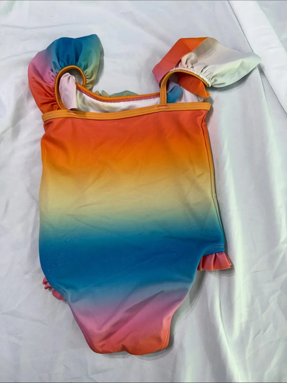Janie and Jack Rainbow Ombre Ruffle One-Piece Swimsuit - Multicolor